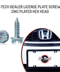 Rock-Solid 1000 Pack Zinc Plated License Plate Screws Size Number 14 By Three-Quarters Inch Hex Head Fasteners, rust resistant
