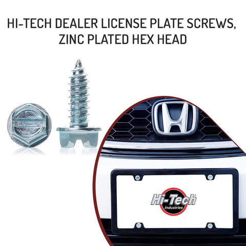 Rock-Solid 1000 Pack Zinc Plated License Plate Screws Size Number 14 By Three-Quarters Inch Hex Head Fasteners, rust resistant