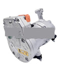Electric Air Conditioning Compressor And Cooling Pump Assembly For Tesla Model 3 And Model Y, metallic finish with connection ports.