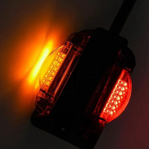 Two Piece 7 LED Fender Lights Kit For Trailers Prewired Dual Side Assembly Red Amber Turn Signals Waterproof Trailer Marker