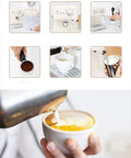 Semi Automatic Espresso Coffee Machine With Built In Milk Frother For Home Use, 1050W, 110 To 240V, Beige Color in action making coffee