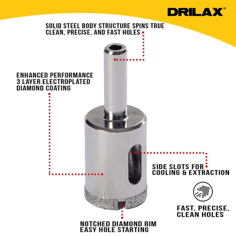 Five Eighth Inch Diamond Drill Bit For Glass Tile Ceramic Porcelain And Granite Countertops A Pro Grade Hole Saw
