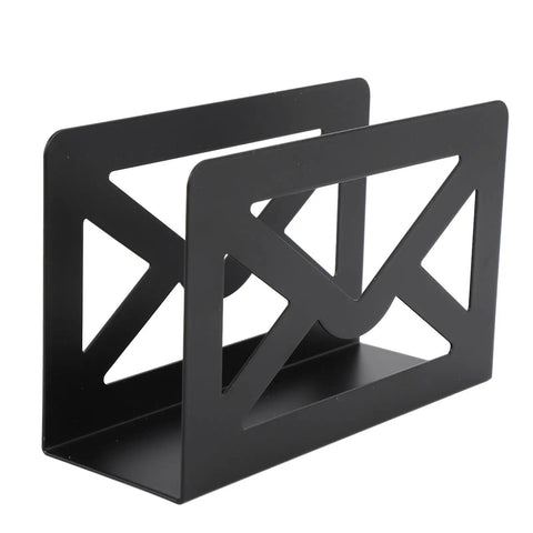 Storage Letters Sorter With Cutout Envelope Design For Home Office Desk Organization, Metal Mail Holder Organizer For Letters