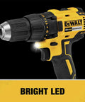 20V Max Compact Drill And Driver Power Tool Kit For Versatile Home Repair showing bright LED light and ergonomic grip.