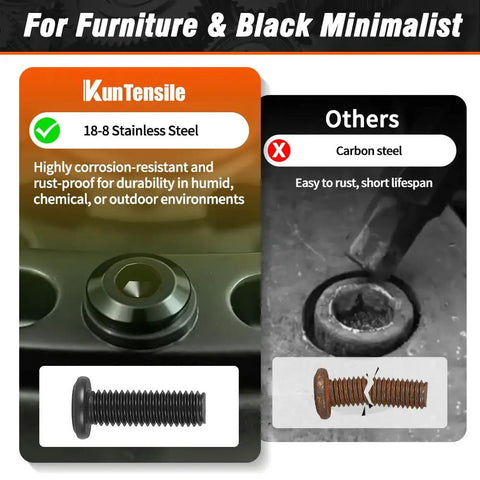 M6 X 25Mm Flat Head Socket Cap Screws Premium 304 Stainless Steel Zero Rust Countersunk Bolts comparison image