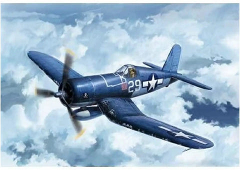 1/72 Vought F4U-1A Corsair Plastic Model Airplane Kit for Static Display above clouds, authentic Navy Corsair look