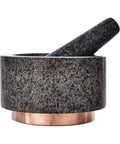 Marble Mortar And Pestle Set With Brass Base For Guacamole Herbs Garlic And Spices Large Stone Grinder Easy To Clean