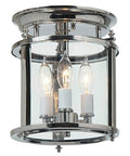 Murray Hill Bent Glass Ceiling Lantern Small Flush Mount Light With Bent Glass Shade, Dope Vintage Industrial Farmhouse Ceiling Fixture, 40W Candelabra Bulb Not Included