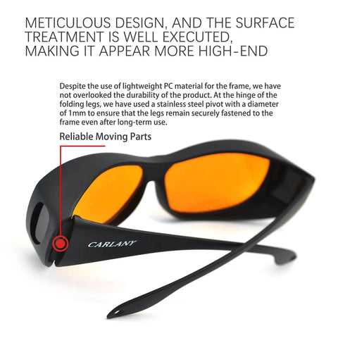 Laser Safety Goggles Pro Grade Eye Protection 190nm To 490nm OD 6 Plus Shields UV Violet And Blue Lasers 405nm 445nm 450nm 473nm Lightweight Plastic Frame For All Day Comfort