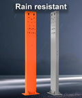 Heavy Duty Built Like A Tank EV Charger Station Box With Weatherproof Rain Shield And Screw Down Ground Mount Cable Manager For Garage Or Parking Lot Easy Hookup In Gray, featuring orange and gray colors.