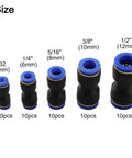 Get That Air Line Straight With Noteflora 50-piece Air Hose Push Connectors Kit Perfect For Quick DIY Garage Projects On 4mm To 12mm Tubes Without Tools Or Hassles Just Pure Pneumatic Power Right When You Need It Most. 5 sizes, black plastic fittings
