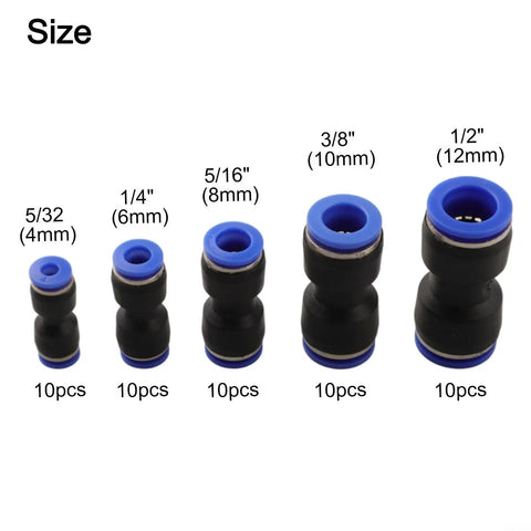 Get That Air Line Straight With Noteflora 50-piece Air Hose Push Connectors Kit Perfect For Quick DIY Garage Projects On 4mm To 12mm Tubes Without Tools Or Hassles Just Pure Pneumatic Power Right When You Need It Most. 5 sizes, black plastic fittings