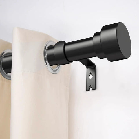 Heavy Duty Adjustable Curtain Rod 32 To 120 Inches 1 Inch Diameter Black Metal With End Caps Built To Last Easy Splice Setup