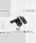 Heavy Duty Stainless Steel Slide Bolt Latch Locks Gates And Sheds Shut Tight Keeps Doors From Swinging Loose Rust Proof Security Hardware That Simply Stays Put, 1.57-inch compact size for cabinet doors.