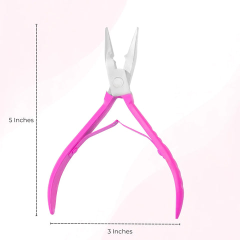 Hair Extension Pliers Tool Kit Stainless Steel Pink Pro Grade For Micro Link Bead Extensions And Feather Extensions Precision Pliers For Salon Quality Bead Tooling And Easy Weaving, 5 inches