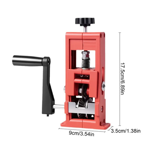 Hand Crank Wire Stripper Machine For Copper Recovery Bulk Processing Double Drive Design Universal fast stripping tool with measurements.
