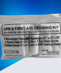 Student CPR And First Aid Training Kit Pack Of 10 With Two Nonwoven Triangular Bandages, Gauze Pads, Gloves, CPR Training Shield