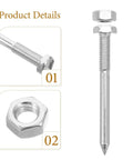 Close-up of screw and nut for 30 Piece Lawn Aerator Shoes Spikes Set For Lawn Care And Yard Maintenance, showing metal construction.