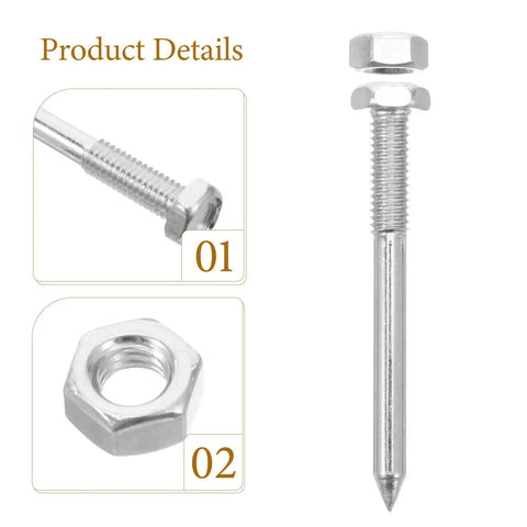Close-up of screw and nut for 30 Piece Lawn Aerator Shoes Spikes Set For Lawn Care And Yard Maintenance, showing metal construction.
