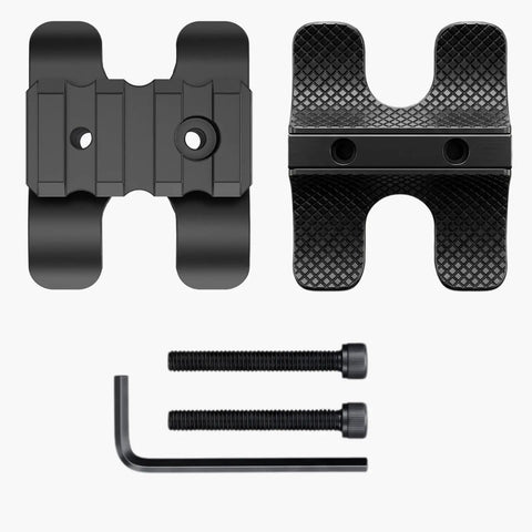Top view of Tactical Shotgun Barrel Clamp Mount with Dual Picatinny Rails for 12 Gauge Shotguns and Flashlight or Laser Mounts
