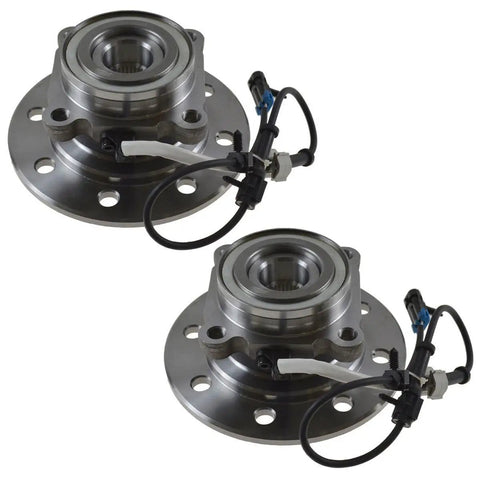 Heavy Duty 12 Piece Steering Suspension Front End Kit With Ball Joints Tie Rods Wheel Hubs Pitman Arm For 1999 2000 Chevy K2500 wheel hubs close-up view