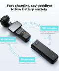 5000mAh Fast Charging Battery Handle For Osmo Pocket 3 And 4 Power Grip With charging times displayed