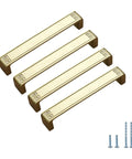 4 Pack 6.3 Inch Gold Vintage Brass Cabinet And Furniture Pull Handles With Screws