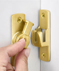 90 And 180 Degree Adjustable Barn Door Lock For Privacy And Security, Easy Install Sliding Door Latch being used on a door