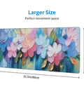 Large Extended Gaming Mouse Pad With Non Slip Rubber Base And Stitched Edges 31.5 X 11.8 Inch Desk Pad For Keyboard And Mouse Floral Oil Flower Pattern Ultra Smooth Glide Office And Gaming Setup