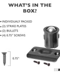 Ball Catch Door Hardware Set For Closets And Pantry Doors French Ball Catch At Top Of Door Invisible Latch Black Finish
