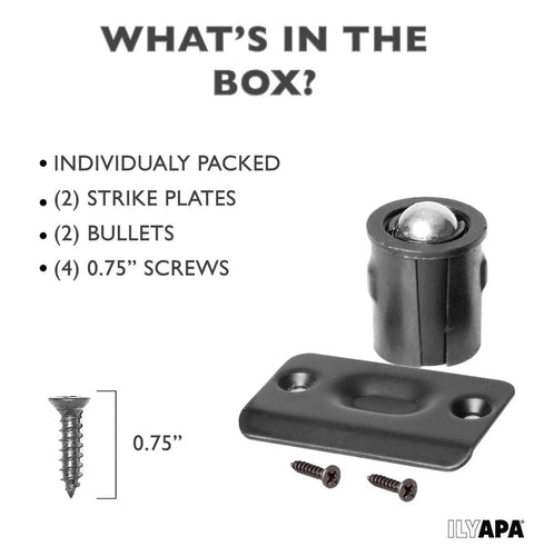 Ball Catch Door Hardware Set For Closets And Pantry Doors French Ball Catch At Top Of Door Invisible Latch Black Finish
