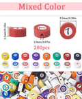 200 Piece Billiard Ball Print Polymer Clay Beads Set, colorful flat round spacer beads for jewelry making, DIY projects