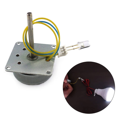 Three Phase AC Hand Brushless Motor Generator Kit for STEM Experiments and Wind Turbine Models Durable Metal Construction Hands On Teaching Aid for Kids and Classroom Projects