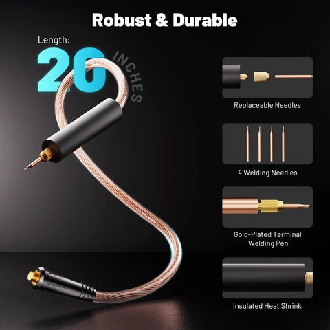 Battery Powered Spot Welder With Upgraded LCD Screen 80 Gear Adjustable Output For 18650 Battery, welding pen with needles