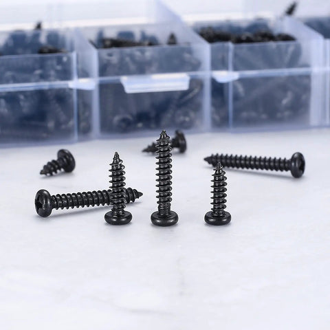 M3 Self Tapping Wood Screws Set, Zinc Plated Carbon Steel Pan Head Phillips Screws For Wood Plastic And Soft Metal, 520 Pieces