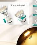 GU10 Dimmable LED Bulbs 2700K Warm White 700 Lumens 6W 120V for track lighting installation guide and beam angle