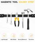 12 Inch Magnetic Tool Holder Strip Set of 5 for Garage Organization Heavy Duty Magnetic Tool Bar with tools mounted
