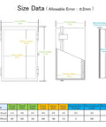Technical diagram of IP65 Waterproof Junction Box Enclosure With Hinged Clear Cover, showing dimensions and mounting details.