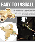 Rustproof Copper Brake Line Tee Union With Three Inverted Male Nuts For Three Way Brake Line Fittings Car Accessories Replacement Essential Brake Lines Connector For Easy Pipe Linking No Fuss Leak Safe Durable, 3/16 in