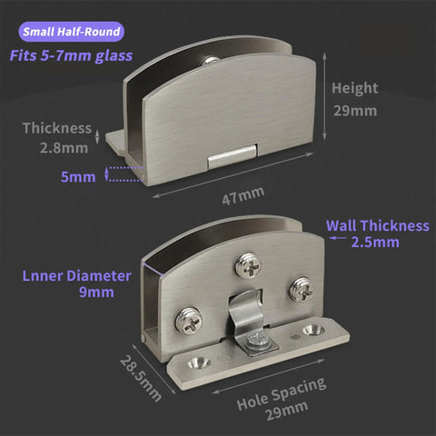 Heavy Duty No Drill Glass Door Hinges For 4 To 7 Mm Glass Fits Doors Up To 16 In Wide By 28 In High 90 Degree Zinc Alloy
