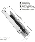 Dimensions and features of Two Pairs Undermount Drawer Slides With Soft Close Built Tough 10 Inch Full Extension Bottom Mount Heavy Duty