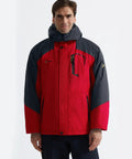 Men's Mountain Waterproof Ski Snow Jacket Insulated Windproof Rain Shell Built For Skiing Snowboarding Hiking Mountaineering Camping And Outdoor Adventures In Oriental Red
