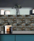 Peel And Stick Backsplash Tiles 10 Sheet Set PVC Metal Look Self Adhesive For Kitchen And Bathroom Walls Easy DIY No Fuss.