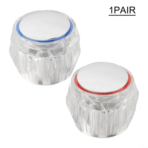 Upgrade Your Dated Faucet With This Easy Acrylic Handle Replacement Kit For Hot And Cold Tap Knobs That Fit 7.5mm Spindles In Kitchens And Bathrooms Without Any Plumbing Work or Special Tools Needed, 1 pair