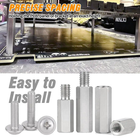 Rock Solid M3 Hex Standoff Spacer Screws And Nuts 270 Pcs Stainless Steel Hardware Kit For PCB And Circuit Boards with standoffs.