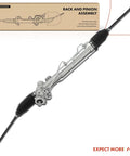 Hydraulic Power Steering Rack And Pinion Compatible With Buick Regal 1988 1993 And Chevrolet Lumina 1990 1993 And Oldsmobile Cutlass Supreme 1988 1993 Left Hand Drive Only With Inner Tie Rods Included, shown with packaging