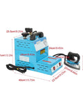 Heavy Duty Industrial Steam Iron Station With Pressurized Continuous Flow And Massive Four Liter Tank side view showing dimensions and controls.