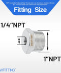 Stainless Steel 316 Hex Bushing Reducer Fittings One Inch Male To Quarter Inch Female NPT Pack Of One Hundred for Fuel Lines