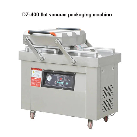 Heavy Duty Commercial Double Chamber Vacuum Sealer Automatic Food Packer With Dual Copper Motors Built Like A Tank Kitchen Workhorse for flat bags.