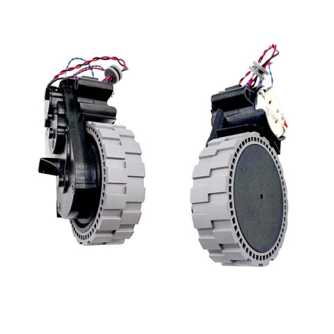 Pair of left and right wheel assemblies for Ecovacs Deebot Omni Turbo vacuums; gray rubber tires